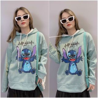 Áo Khoác Nỉ Ngoại Cao Cấp Chống Nắng Hoodie Chuột Stitch KNN03 Freesize 68kg