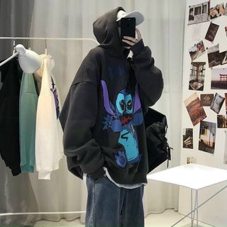 Áo Khoác Nỉ Ngoại Cao Cấp Chống Nắng Hoodie Chuột Stitch KNN03 Freesize 68kg