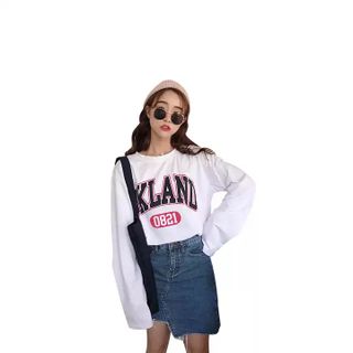 Áo Thun Tay Dài Form Rộng Freesize 45-65kg OKland ATD23