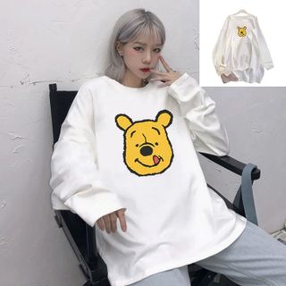 Áo Thun Tay Dài Form Rộng Freesize 45-65kg Gấu Pooh ATD18
