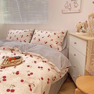 Set chăn ga gối Cotton Living cherry LV850