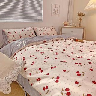 Set chăn ga gối Cotton Living cherry LV850