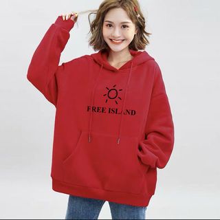 Áo Khoác Nỉ Hoodie In Free Island HDI03 Unisex Freesize Phong Cách Hàn Quốc dưới 75kg
