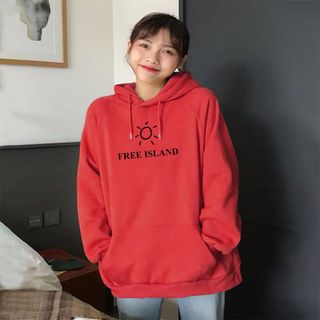 Áo Khoác Nỉ Hoodie In Free Island HDI03 Unisex Freesize Phong Cách Hàn Quốc dưới 75kg