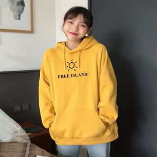 Áo Khoác Nỉ Hoodie In Free Island HDI03 Unisex Freesize Phong Cách Hàn Quốc dưới 75kg