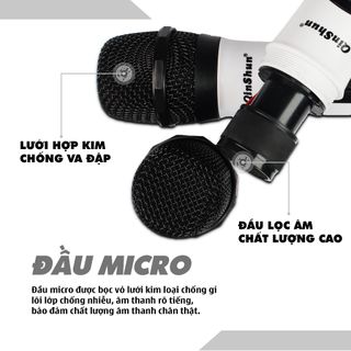 Micro Không Dây QinShun - - Bảo hành 12 tháng - 1 đổi 1 trong vòng 7 ngày - Micro Không Dây Karaoke Cho Amly