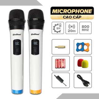 Micro Không Dây QinShun - - Bảo hành 12 tháng - 1 đổi 1 trong vòng 7 ngày - Micro Không Dây Karaoke Cho Amly