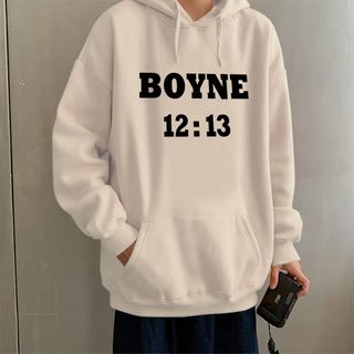 Áo Khoác Nỉ Hoodie In Boyne HDI12 Unisex Freesize Phong Cách Hàn Quốc dưới 75kg