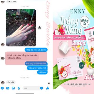 Combo dưỡng trắng da Barbie gồm tắm trắng và kem dưỡng Barbie ENNY