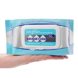 Khăn ướt cồn Let-green 50 miếng