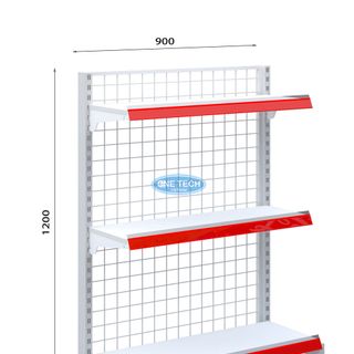Kệ siêu thị lưng lưới đơn 3 tầng cao 120cm