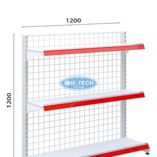 Kệ siêu thị lưng lưới đơn 3 tầng cao 120cm