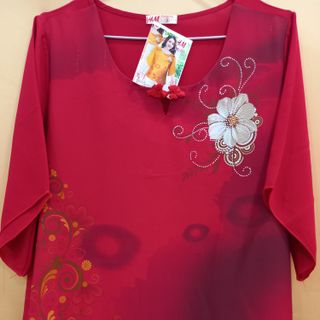 Áo voan in 3D đính đá cao cấp nữ trung niên (Mã 131)
