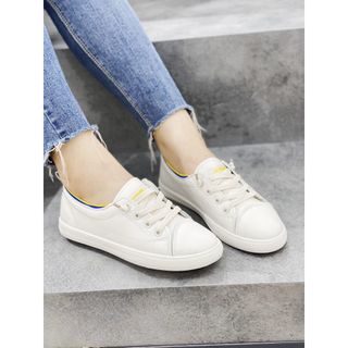 Giày thể thao sneaker nữ da có dây 9901 đế bệt