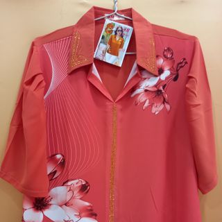 Áo voan in 3D đính đá cao cấp nữ trung niên (Mã 163)