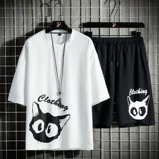 Đồ bộ mặc nhà dạo phố chất thun lạnh in đầu sói Clothing dễ thương, cá tính