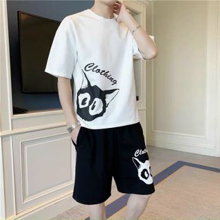 Đồ bộ mặc nhà dạo phố chất thun lạnh in đầu sói Clothing dễ thương, cá tính