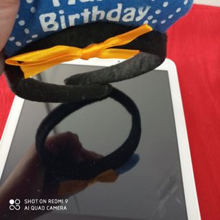 Cài tóc happy birthday xanh dương