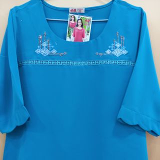 Áo lụa nữ thêu hoa đính đá cao cấp trung niên (Mã 170)