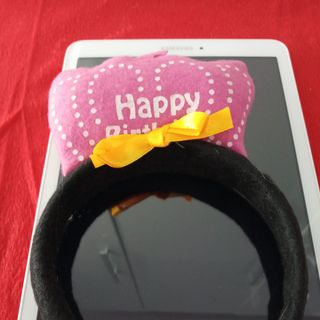 Cài tóc nữ happy birthday màu hồng xinh xắn