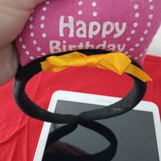 Cài tóc nữ happy birthday màu hồng xinh xắn