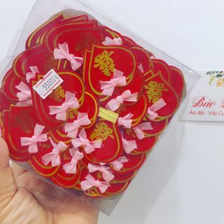 1 hộp 100 cái dán khách đám cưới- 1