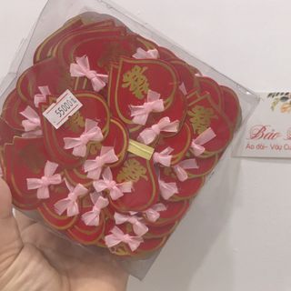 1 hộp 100 cái dán khách đám cưới- 1