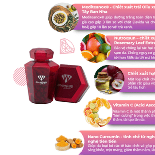(tem nguyên)Viên Uống Trắng Da Diamond White, Siêu Dưỡng Chuyên Sâu, Trắng Gấp 3, Mờ Nám, Tàn Nhang, Da Không Tỳ Vết