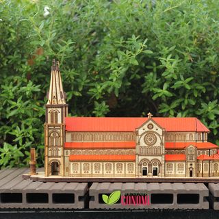 MÔ HÌNH NHÀ THỜ ĐỨC BÀ SÀI GÒN (3D) GỖ