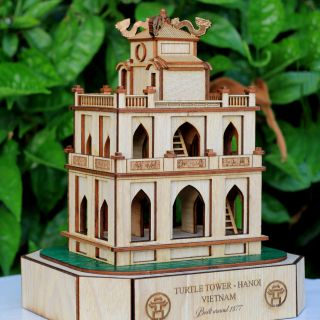 Mô hình tháp Rùa Hà Nội (3D) GỖ - CONOMi