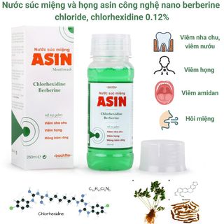 Nước súc miệng và họng ASIN 250ml diệt SARS-CoV-2