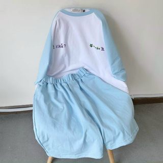 Đồ bộ mặc nhà dạo phố chất thun cotton I LIKE tay phối raplang trẻ trung năng động