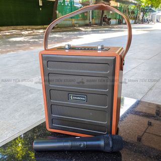 Loa karaoke Zansong S89 - Loa mini du lịch tiện lợi 1.5 tấc - Tặng kèm 1 micro không dây - Đầy đủ kết nối Bluetooth, AUX, USB, TF card, FM - Có thể thay thế loa trợ giảng - Vỏ gỗ cực đẹp, âm thanh trầm ấm, sắc nét