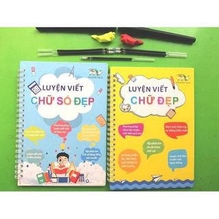 Set 3 sách tập tô số, tập viết kèm 3 bút viết tự xóa cho bé giá sỉ