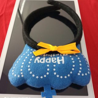 Cài tóc happy birthday màu xanh