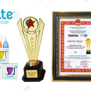 Cốc Nguyệt San Lunette Phần Lan (Màu Tím, Xanh, Cam, Vàng, Trong suốt, Size 1: 25ml và Size 2: 30ml)