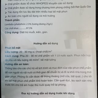 Thuốc diệt muỗi - Icon 2,5CS (1 lít) Bỉ