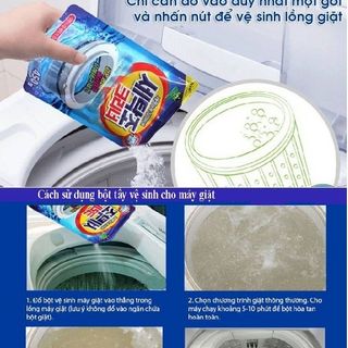 [FREESHIP HCM] COMBO BỊCH BỘT TẨY VỆ SINH LỒNG MÁY GIẶT SANDOKKAEBI - HÀN QUỐC. Combo bịch tẩy làm sạch lồng máy giặt Hàn Quốc siêu sạch. Gói vệ sinh rửa lồng máy giặt Korea. Bịch bột tẩy vệ sinh lồng mát giặt