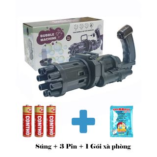 [Giá Sỉ]Súng Bắn Bong Bóng 8 Nòng Siêu Mạnh Siêu Vui Cho Trẻ Em