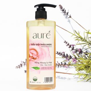 AURÉ, Dầu gội thảo dược, HỒNG NHUNG LÔ HỘI AURÉ, Herbal Shampoo - Rose & Aloe Vera, Chai 300ml