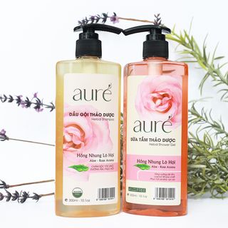 AURÉ, Dầu gội thảo dược, HỒNG NHUNG LÔ HỘI AURÉ, Herbal Shampoo - Rose & Aloe Vera, Chai 300ml