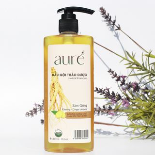 AURÉ, Dầu gội thảo dược NHIỆT, NHÂN SÂM GỪNG AURÉ, Herbal Shampoo - Ginseng & Ginger Extra, Chai 300ml