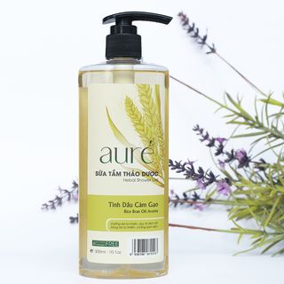 AURÉ, Sữa tắm thảo dược, Tinh dầu CÁM GẠO AURÉ, Herbal Shower Gel - Rice Bran Oil, Chai 300ml