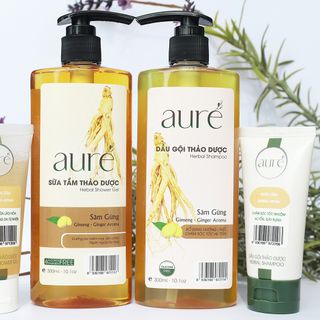 AURÉ, Dầu gội thảo dược NHIỆT, NHÂN SÂM GỪNG AURÉ, Herbal Shampoo - Ginseng & Ginger Extra, Chai 300ml