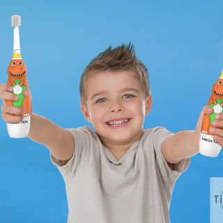 BÀN CHẢI ĐIỆN MEGATENKIDS SONIC HÌNH KHỦNG LONG CHO TRẺ EM NHAP KHAU HÀN QUỐC