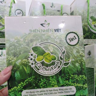 Cafe xanh Thiên Nhiên Việt kháng mở (18 hộp lớn - hộp 30gói), Cà phê xanh kháng mở (hộp lớn - hộp 30gói), cafe xanh 3 trong 1, cafe xanh giảm cân