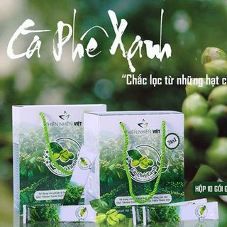 Cafe xanh Thiên Nhiên Việt kháng mở (18 hộp lớn - hộp 30gói), Cà phê xanh kháng mở (hộp lớn - hộp 30gói), cafe xanh 3 trong 1, cafe xanh giảm cân