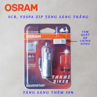 Bóng đèn HALOGEN OSRAM SCR - Vespa Zip - Tăng sáng +50% màu trắng nhập khẩu giá sỉ