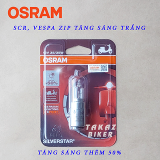 Bóng đèn HALOGEN OSRAM SCR - Vespa Zip - Tăng sáng +50% màu trắng nhập khẩu