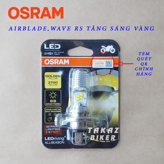 Bóng đèn LED OSRAM HS1 Moto NK400, Air Blade, Wave RS... Bóng Màu Vàng Phá Sương